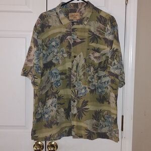 Havana Jack's Cafe  100% silk tropical Hawaiian button down shirt  Sz XXL